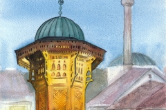 sarajevo-bascarsija-sebilj-akvarel