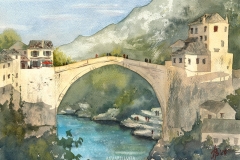 mostar-most-akvarel